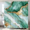 Cortina de Ducha con Impresión Flow Art Mármol Verde, Cortina de Ducha Decorativa para Baño, Cortina de Ducha Impermeable con Ganchos