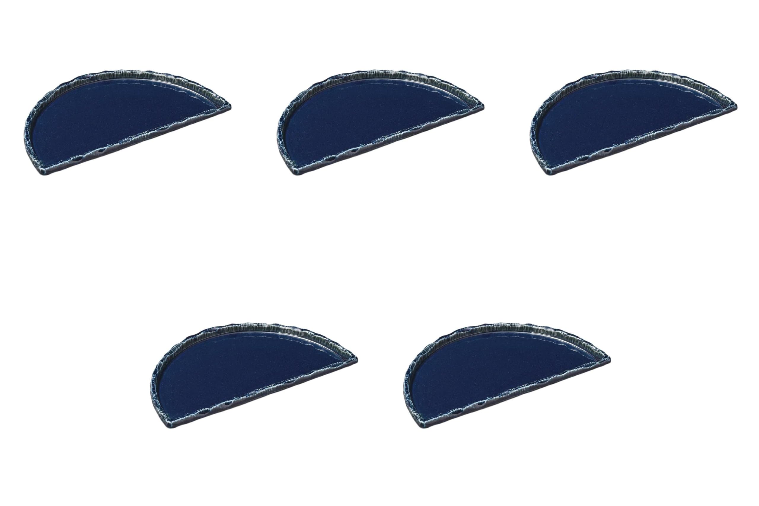 

Set of 5 Indigo Half Moon Plates x 13 x Irregular Shape Plates Setomonohonpo 7.0 [23 2.4 cm] (Medium)