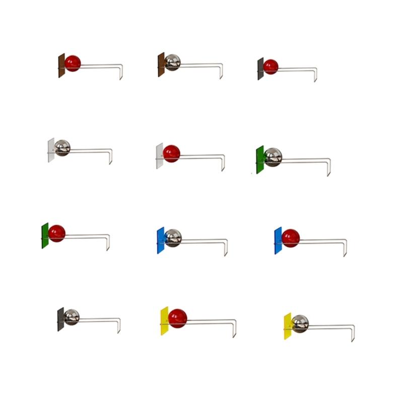Fermalibro Decorativo in Metallo con Pannello Acrilico e Sfera Decorativa, Singoli Fermalibri da Scrivania per l'Organizzazione della Tavola da Studio