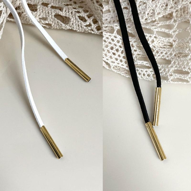 2 Stück Lange Seil Halskette Wildleder Seil Fliege Choker Halskette Modeschmuck Halsband Schlüsselbein Kette Halskette