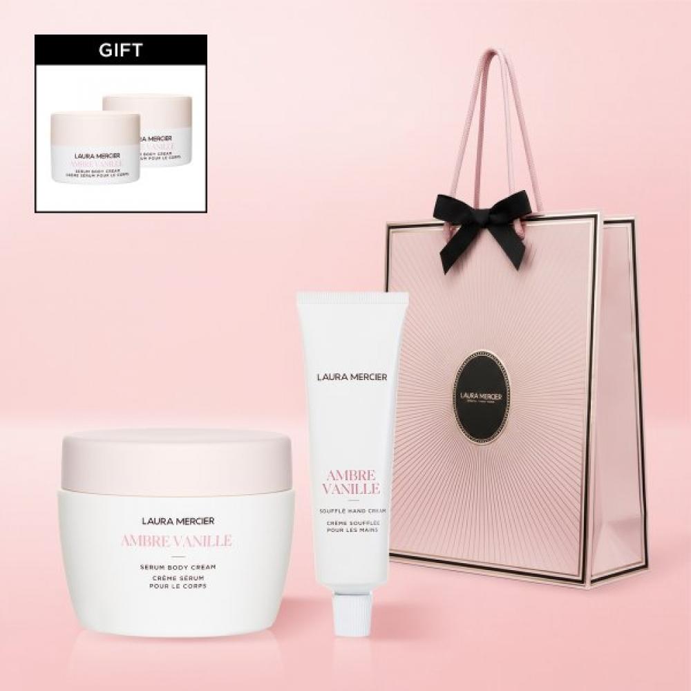 Laura Mercier Hand Cream Set  + Mini Serum Body Cream Almond coconut/AMBER VANILLA