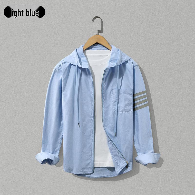 Men s Slim Fit Hooded Jacket - Spring/Autumn Fashion, Pure Cotton, Printed Design, Casual Versatile Coat XXL