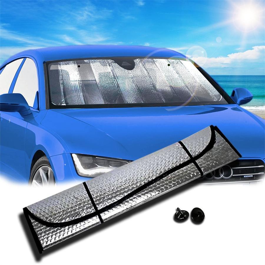 Silver Foldable Sun Shade Windshield Sun Visor Cover Anti-UV Protection 130*60cm