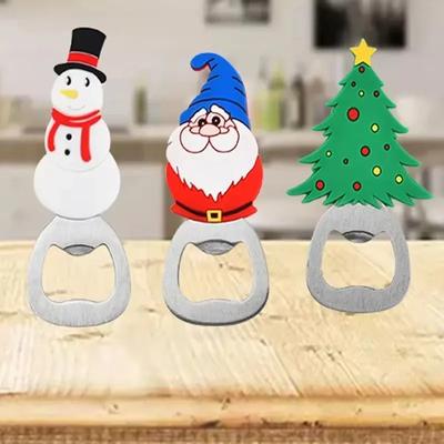 1-20 Stück Weihnachten Flaschenöffner Santa Schneemann Flaschenöffner Silikon Edelstahl Flaschenöffner Party Dekorationszubehör