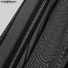 INCERUN Summer Men High Waist Transparent Pants Wide Leg Fishnet Trousers