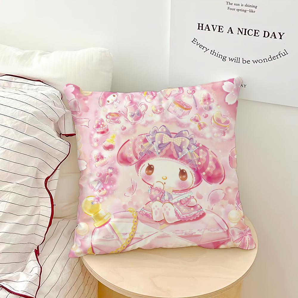 art kawaii cute My M-MelodyS cushion cover Comfortable soft Pillow Case for Sofa Living Room Home office Decor Protective Covers