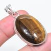 Natural Tiger Eye Gemstone 925 Sterling Silver Jewelry Pendant 1.97" D7n40