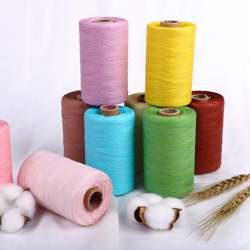 Multicolour Raffia Straw Yarn DIY Packaging Tape New Gift Wrapping Rope  Knitting