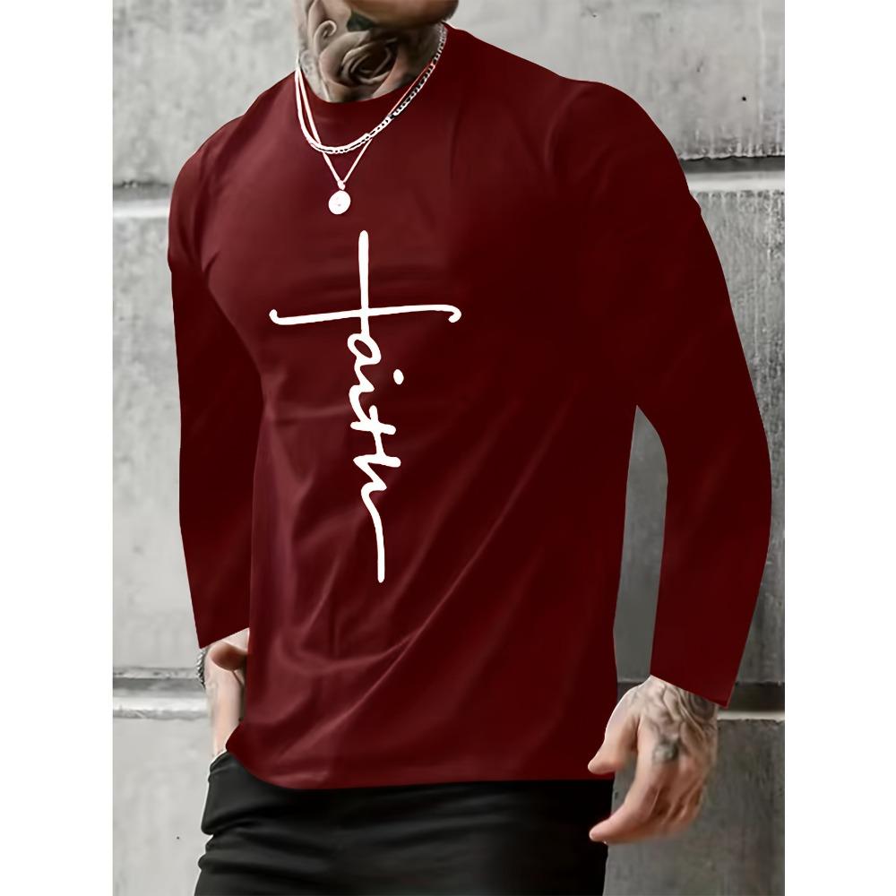 Men's Long Sleeved Casual Fashionable Simple Style Fashionable Versatile Comfortable Casual Plus Size Men's T-shirt