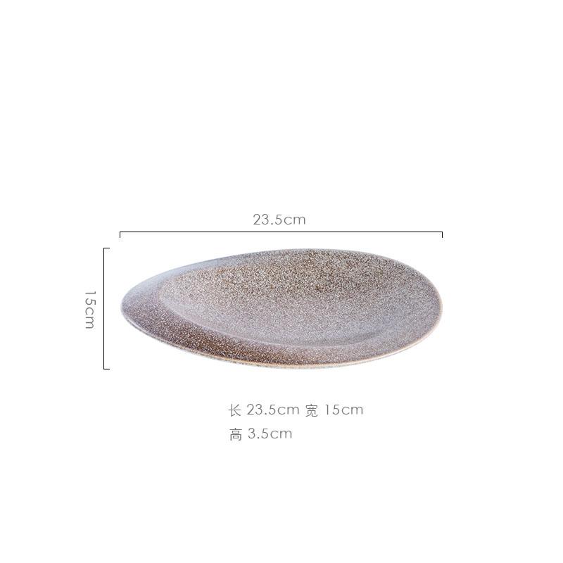 Creative Irregular Oval Ceramic Plate Restaurant Fish Plate Dessert Plate Sushi Dish Shallow Plates Restaurant Special Tableware