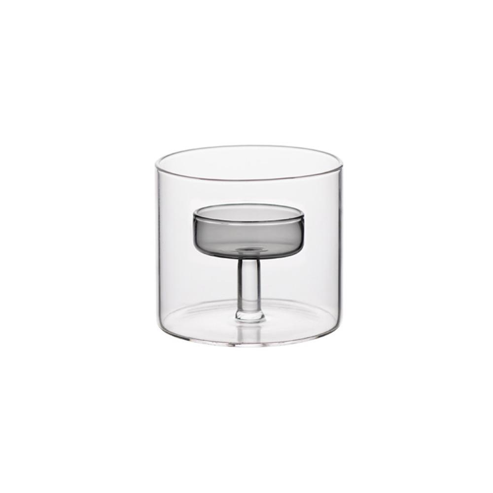 Heat-resistant Glass Candle Holder Transparent Scented Candles Cup INS Table Centerpiece Wedding S