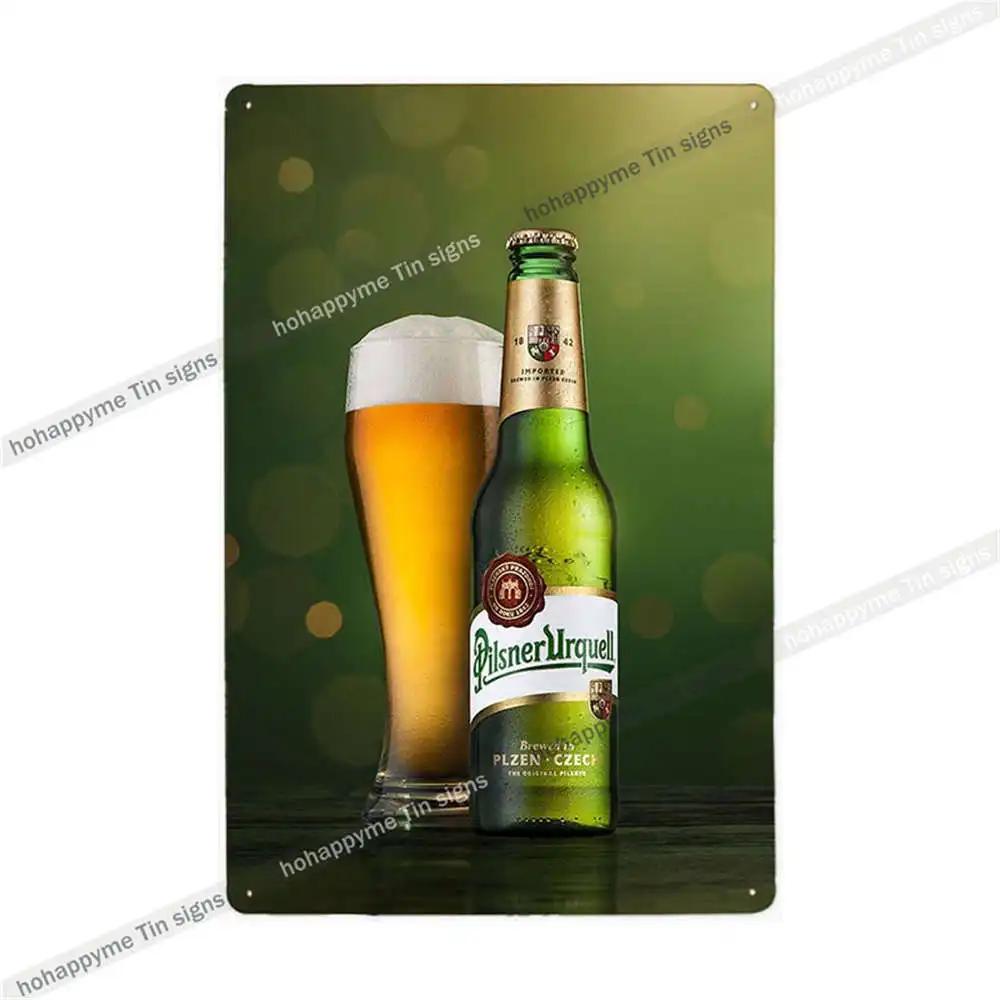 Pilsner Urquell Metal Wall Art Poster Belgium Beer Sign Vintage Bar Man Cave Club Tin Painting Decor Plaque Decoration 20x30cm