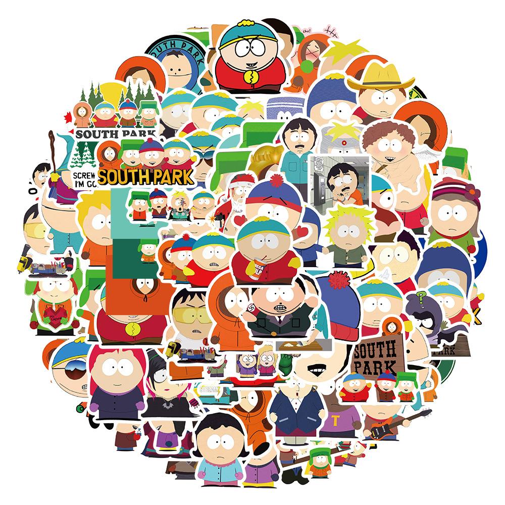 

100 шт. Мультяшные Аниме Наклейки South Park Кенни Набор для Ноутбука Граффити Скейтборда Багажа Телефона Водонепроницаемые Подарок для Детей