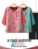 Chinese Style Summer Two-Piece Set for Middle-Aged and Elderly Women – Shirt and Pants Suit