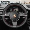 Full Black Leather Car Steering Wheel Cover for Porsche 911 991 Boxster Cayman 981 Cayenne Panamera 2009-2016
