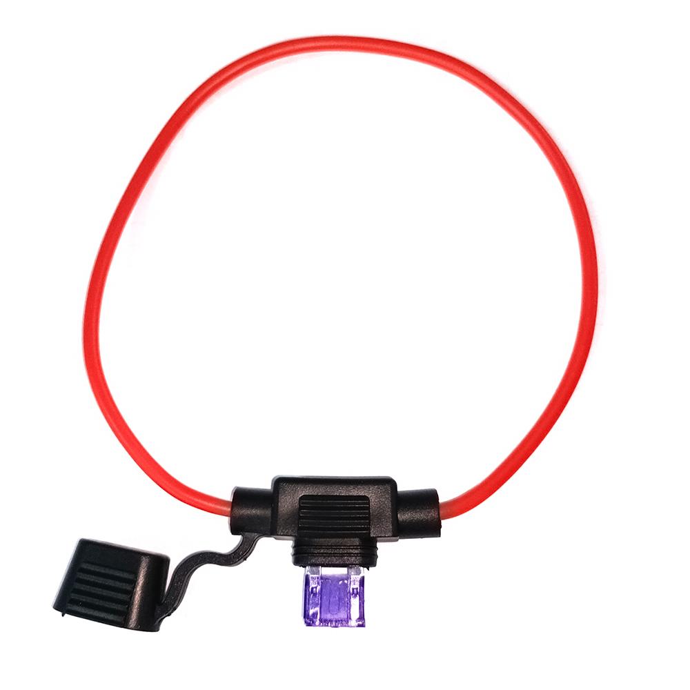 Waterproof Car Fuse Holder 3A Purple Small 16 Wire 20cm 10A Red Medium 18 Wire 30cm Waterproof Car Plug-in Straight Fuse Holder