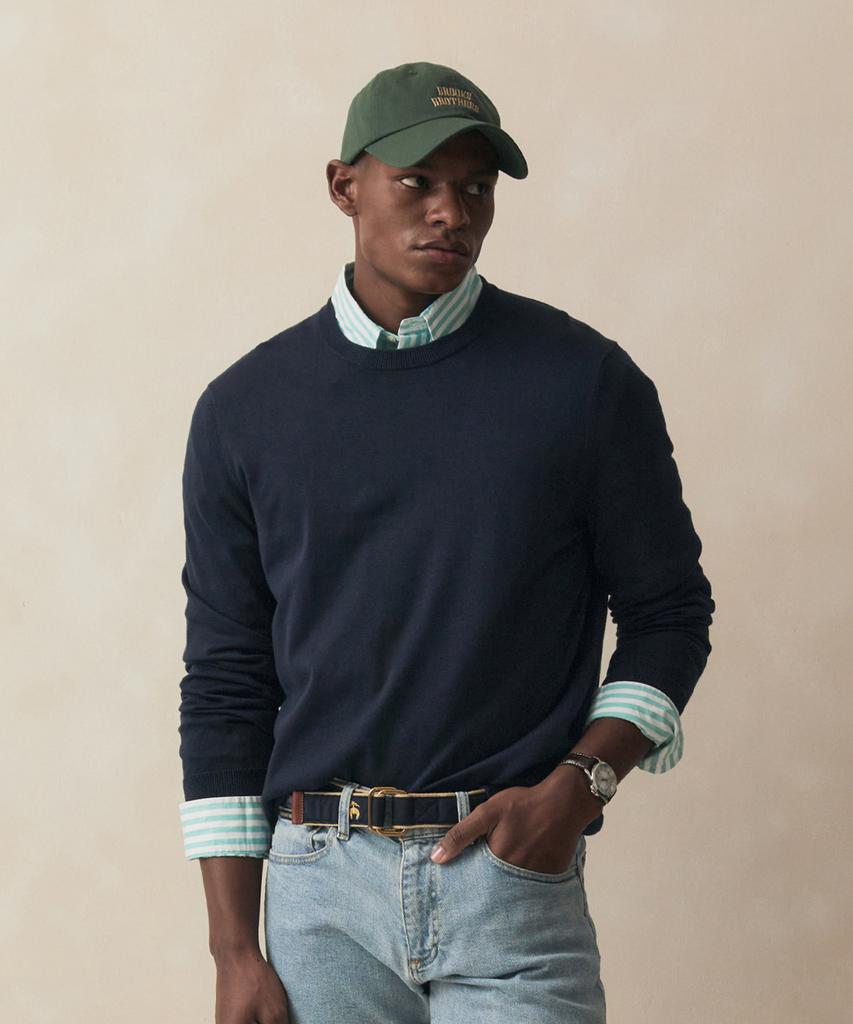 BROOKS BROTHERS Supima Cotton Crew Neck Sweater (Navy) (Bbwrmm7545Qfs)