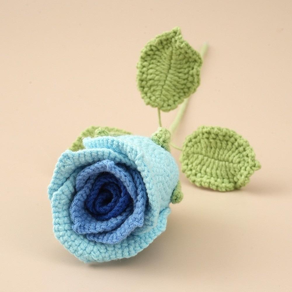 Handmade Crochet Bouquet 45cm Length Knitting Flowers Creative Crochet Flowers Wedding Gift