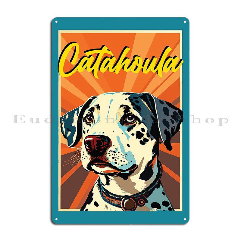 Catahoula Leopard Dog Metal Plaque Poster Wall Decor Classic Custom Cinema Mural Tin Sign Poster
