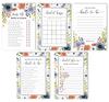 Inkdotpot Bridal Shower Games Set of 5 (Activities for 50 Guest) Floral Theme Fun Bachelorette Party Games Set Bundle