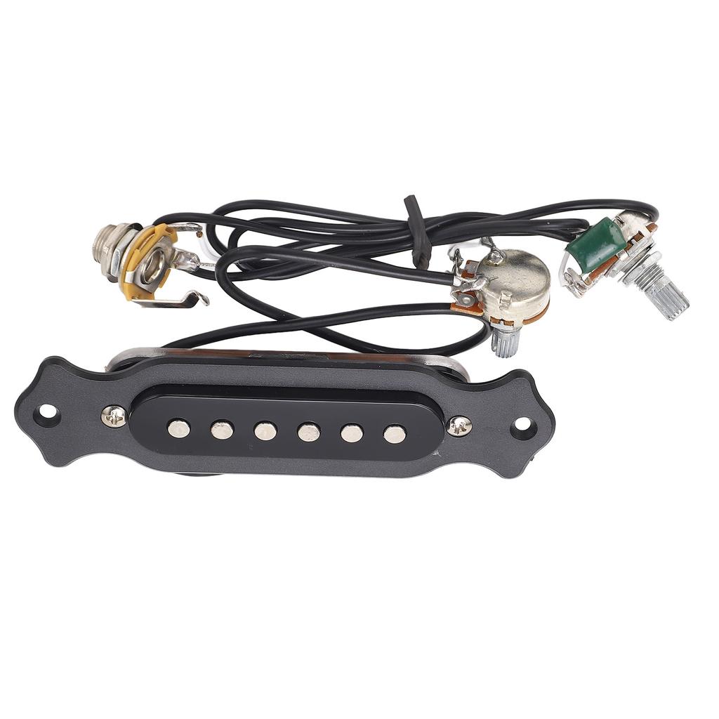 Zestaw przetworników do gitary z otworem rezonansowym, wstępnie okablowany, 6 strun, z regulacją głośności, do gitar akustycznych