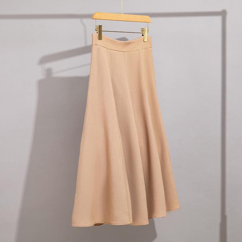 High-End Acetic Acid A-Line Drape Skirt - Women's Casual and Chic Spring/Autumn Umbrella Skirt