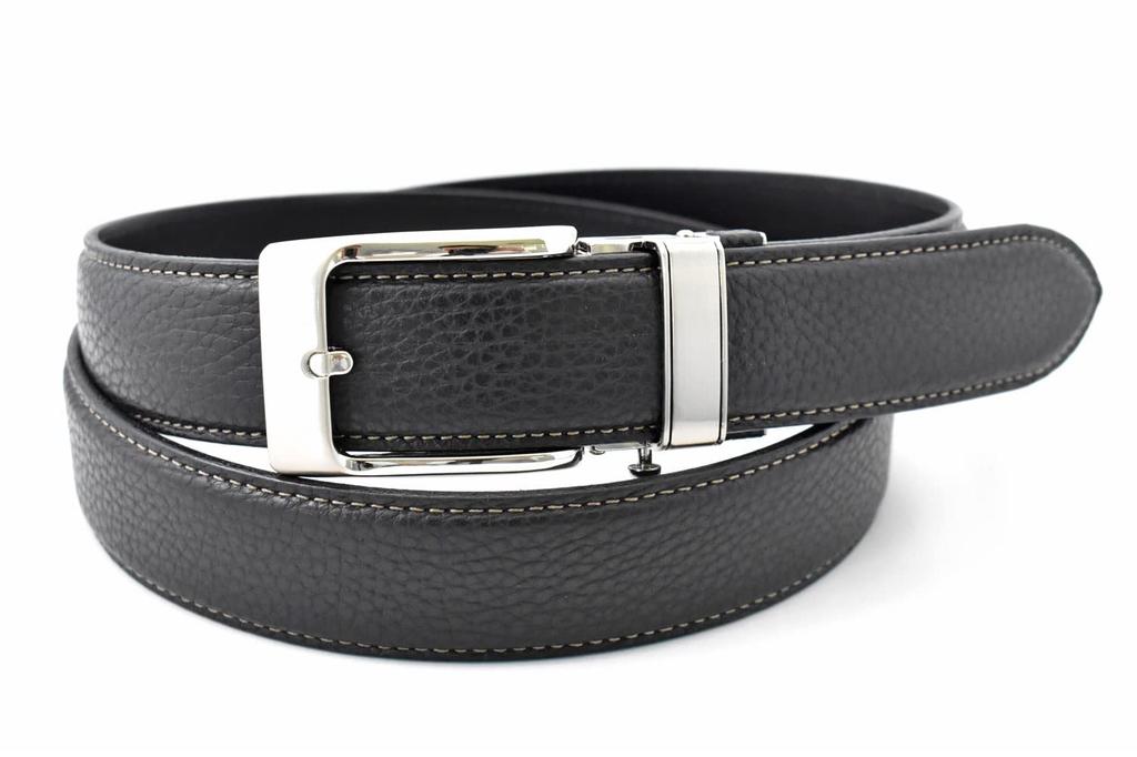 [Prairie Ginza] Utility Model Registered Cowhide Leather Easy-to-AttachDetach One-Push Belt NB19880 Men's Black Free Size (Waist size up to 95cm)