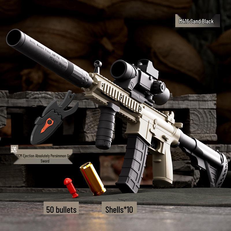 M416 Blowback Carrot Toy Gun with Shell Ejection for Kids, Decompression Toy