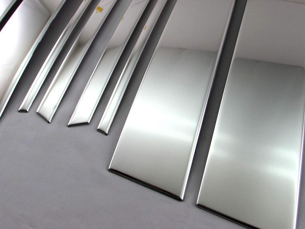 BRIGHTZ Stainless Steel Pillar Panels with Visor for Toyota Harrier Ultra-Mirror 60/65 (8-Piece Set) [PIL-SIL-427] ZSU60W, ZSU65W, ASU60W, ASU65W,