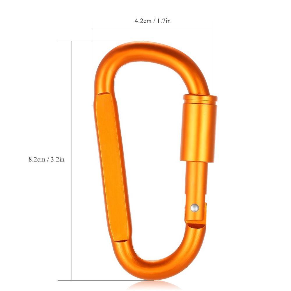 Lixada D-Ring-Karabiner aus Aluminiumlegierung, Schraubverschluss, Haken zum Aufhängen, Schnalle, Schlüsselanhänger für Camping, Wandern