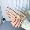Leopard Print Rhinestone Press-On Nails: Handcrafted, Light Luxury, Red-Brown, Skin-Brightening, Eye-Catching Trendy Bestseller Stickers