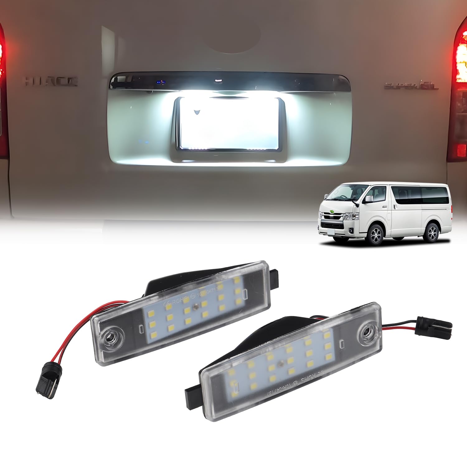 

GIMUYA Toyota Hiace 200 Series LED License Lamp, License Plate Light, 1 Type, 2
