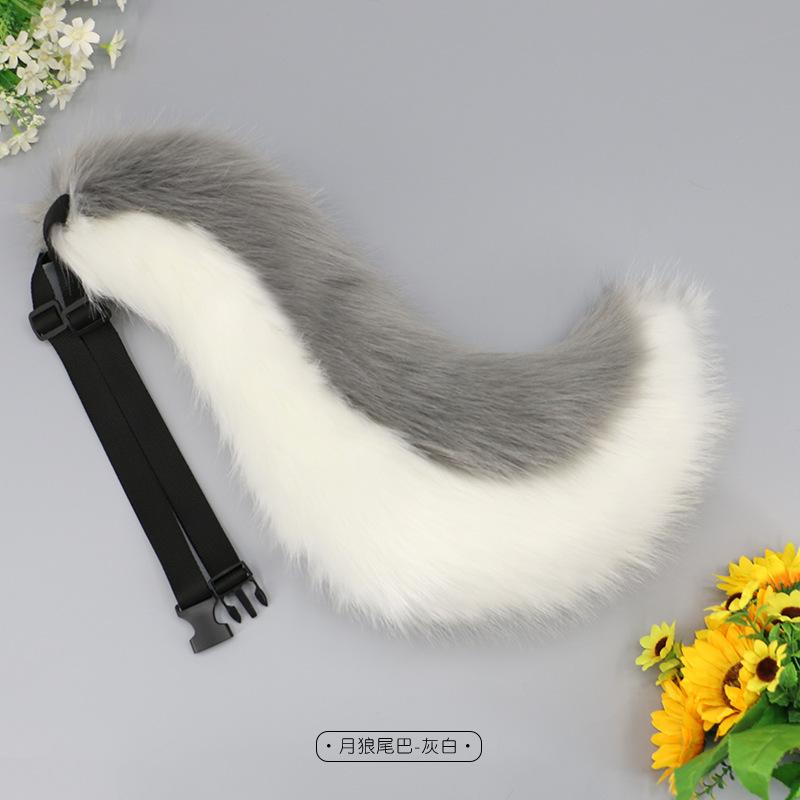 

Moon Wolf Tail JK Girl Косплей Аксессуары Искусственный мех Волчий хвост Женщины Лолита Фурри Косплей Хвосты животных Хэллоуин Ролевая игра для вечеринки One Size