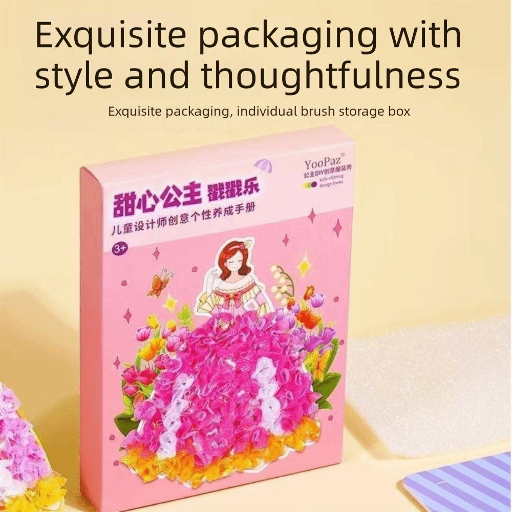 Creative Fairy Tale Hand Poke Painting Puzzle Dress Up Sticker Book Fabric Art Craze Poke Art Kids