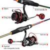 Nowy poszycia zestaw kołowrotków wędki 5 sekcji wędka z włókna węglowego Spinning Fishing Reel metalowa kulka uchwyt wędka Combo