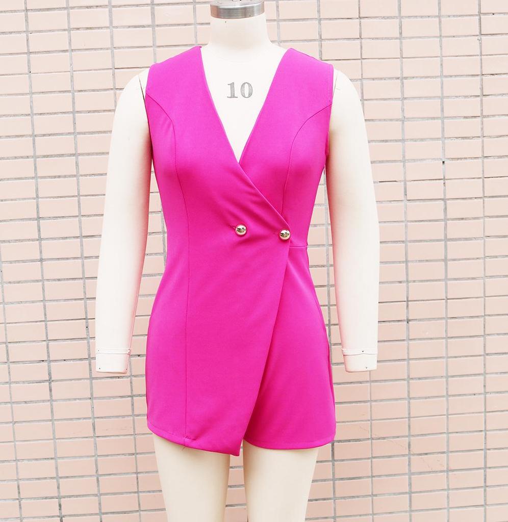 European & American Women's Sleeveless Slim Office Jumpsuit - Spring/Summer Fashion