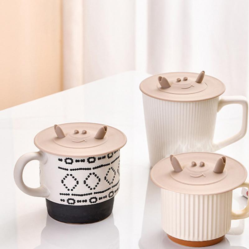Silicone Lids With Straw Hole Crab-shaped Silicone Cup Covers Reusable Silicone Mug And Cup Lids Suction Seal Lid Caps To Keep