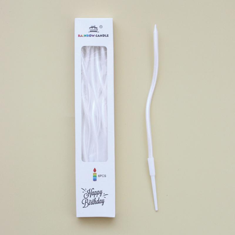 Pearlescent Pink White A8 Straight Pencil Candle Birthday Party Party Curve Pearlescent A15 Candle