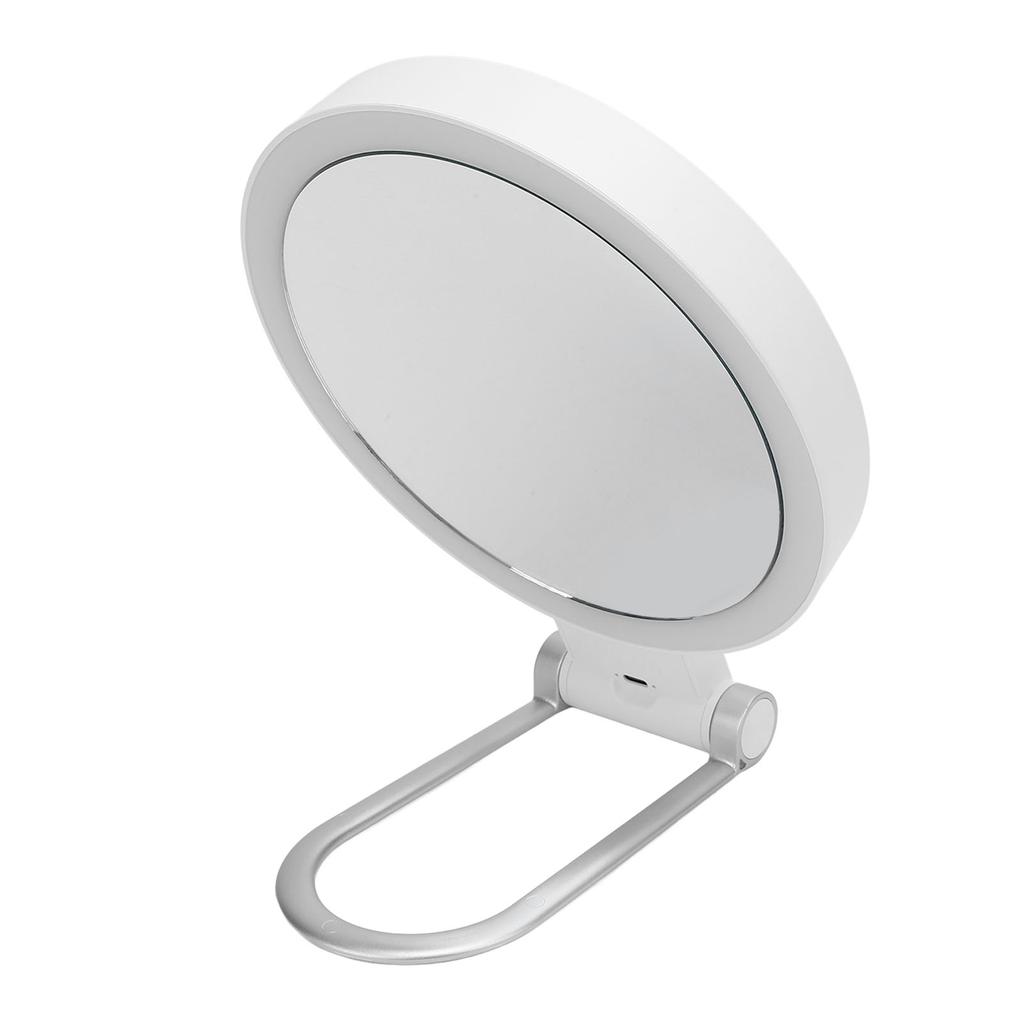 Travel Makeup Mirror Dual Sided Round Shape Foldable 1X 20X Magnification LED Lighted Vanity Mirror