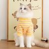 Cat clothes autumn and winter warm German velvet striped three-dimensional bear four-legged loungewear cat air-conditioning clothing pet clothing