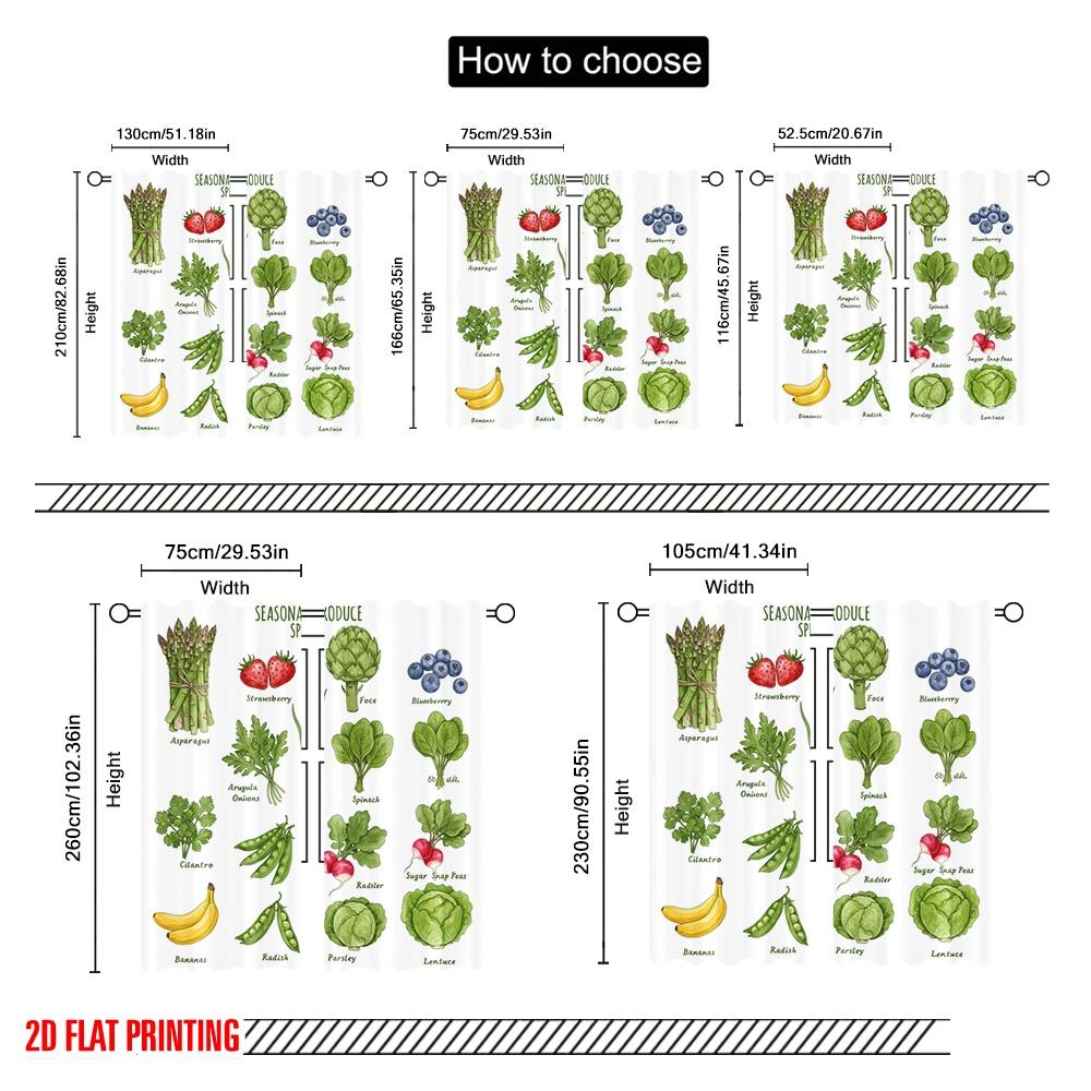 2 Stück 2D Flachdruck Vorhänge Frühlingssaisonale Produkte Aquarell Polyesterstoff Ohne Strom Festliche Wanddeko Perfekt