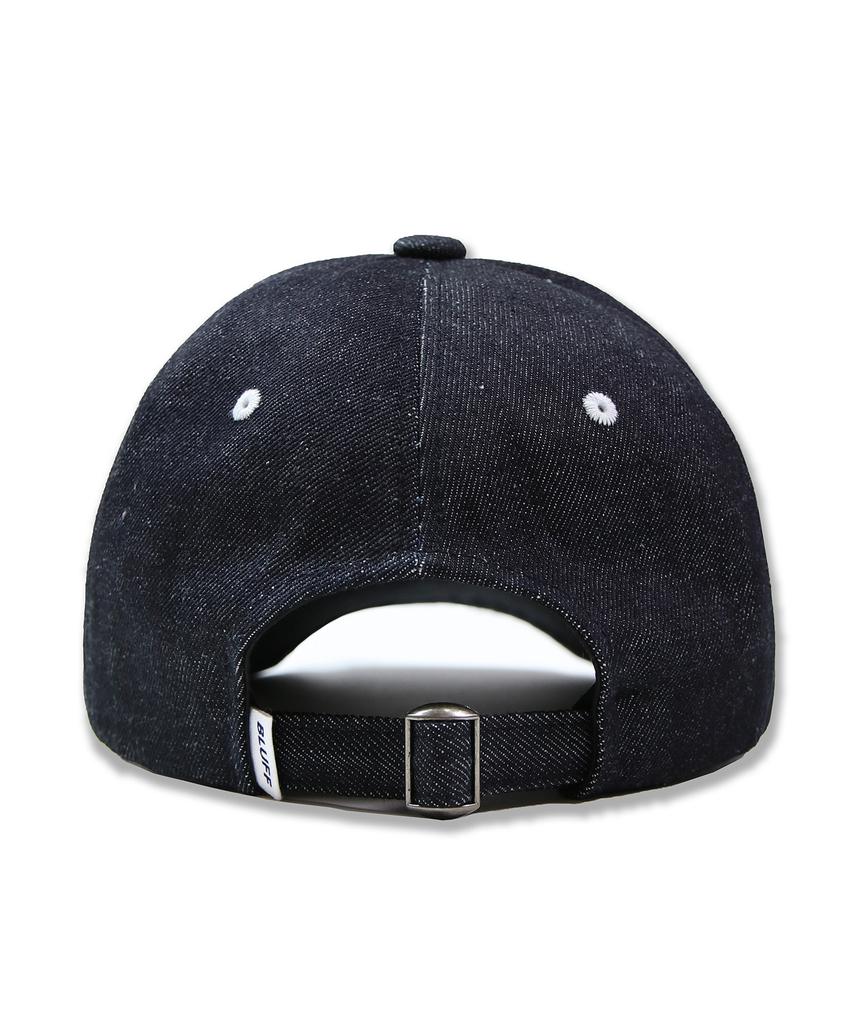BLUFF B Logo Aging Denim Ball Cap [Blue]