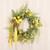 Spring Lemon Ribbon Wreath – Artificial Flower Wall & Door Decoration