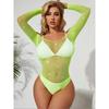 Sexy Erotic Rhinestones Bodysuit See Through Fishnet Long Sleeve Off Shoulder Tights Sexy Lingerie Porn Bodystocking Costumes