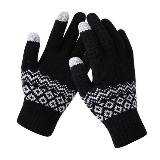 Thermal Winter Thick Jacquard Gloves Women Knitted Touchscreen Cold Weather Adult Gloves