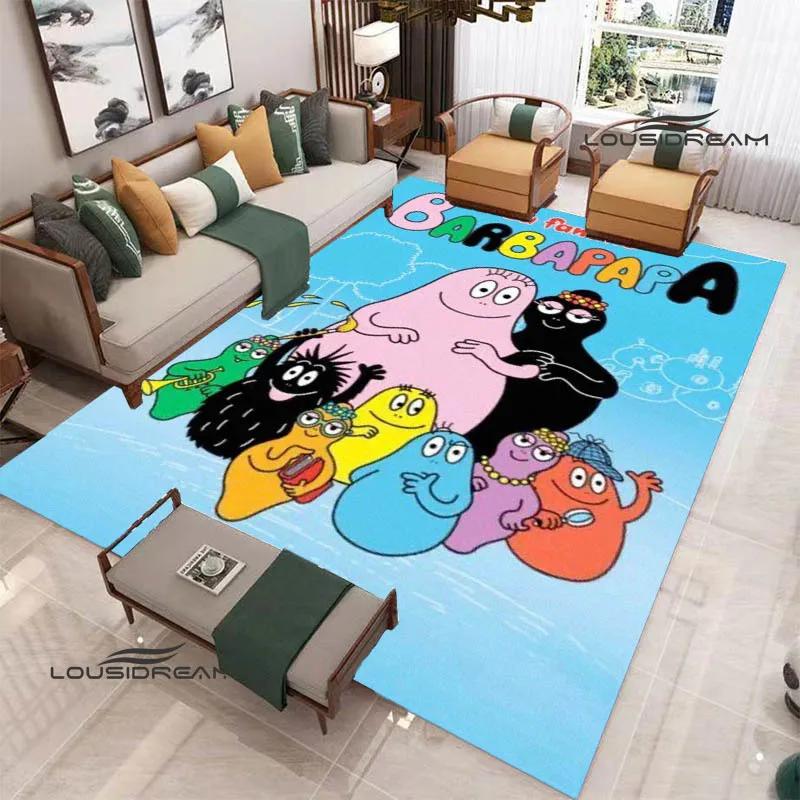 Barbapapa Cartoon Printed Carpet Non-slip Carpet Yoga Mat Door Mat Photography Props Kitchen Mat Home Area Rug Birthday Gift