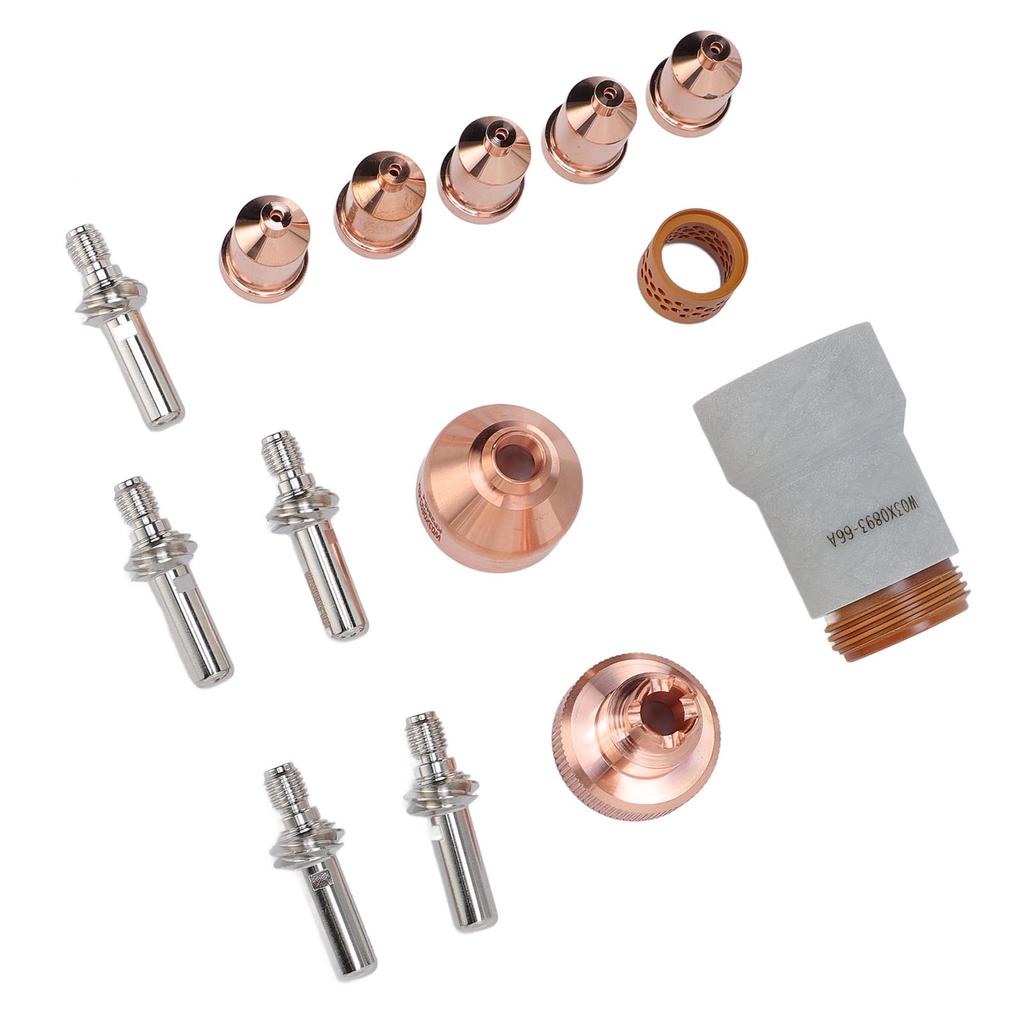 14Pcs Set Plasma Torch Consumables Kit Electrode Nozzle Protective Cover Swirl Circle Set for LC25