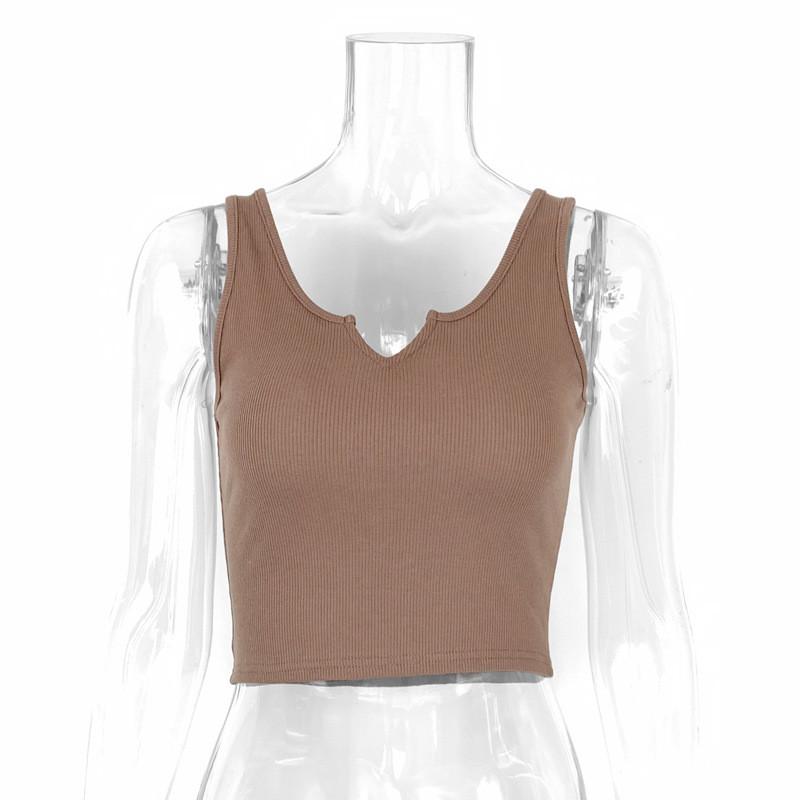 Streetwear Crop Top With Ribbed Cotton Material For Sexy Girls