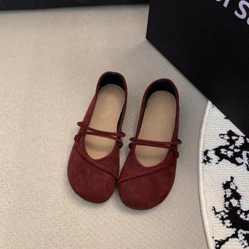 Cute Round Toe Ladies Footwear Retro Spring and Autumn Slip-on Shoe Quick Delivery 39 Korean Style Y2k Young Women's Flat Shoes