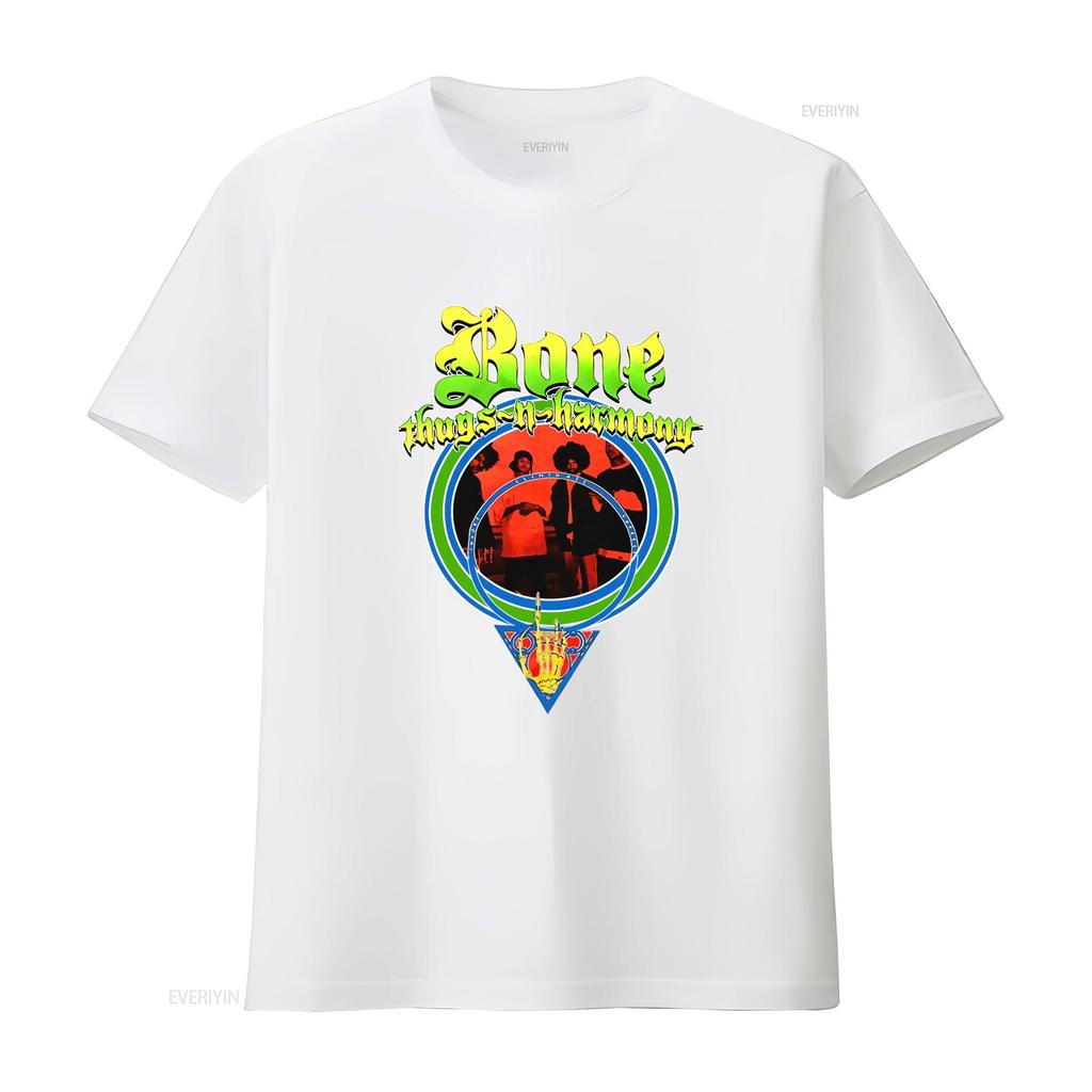 Authentisches BONE THUGS N HARMONY I E S Slim Fit T-Shirt Schwarzes Banddesign Vintage gewaschen Unisex Stilvoll Vielseitig Mann Leicht